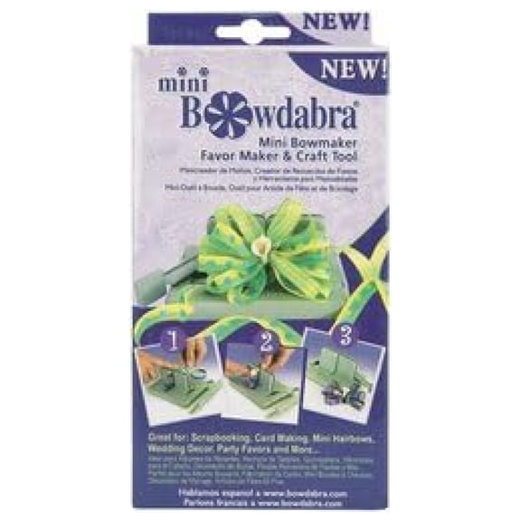 Mini Bowmaker Tool - Ribbon Bow Maker - Craft Bow Tie Maker for Gift Wrapping, Hair Bows, Floral Arrangements - Portable Bow Machine for DIY Crafts - Includes 100 Yard Ribbon