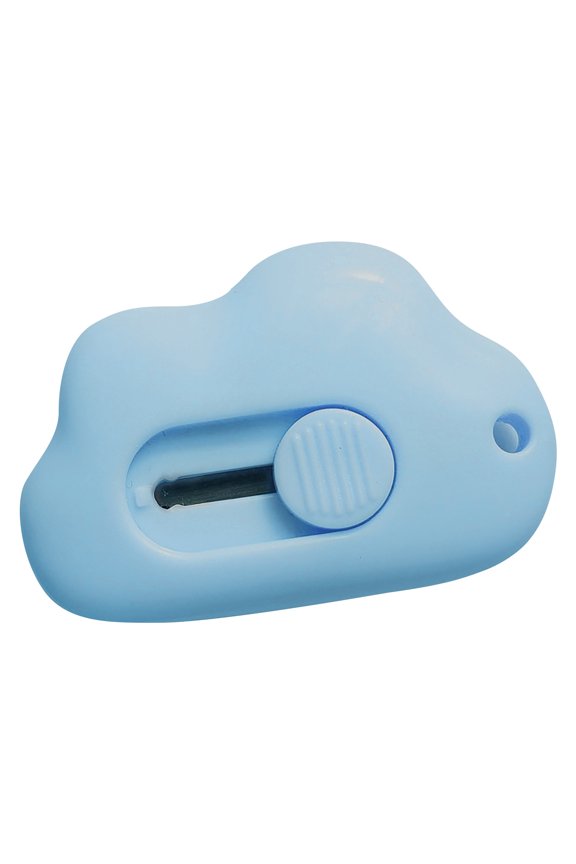 Mini Box Cutter, Cute Cloud Utility Retractable Art Knife & Letter Opener, Cloud-Shaped Carton Portable Cutter with Key Chain Hole – for Office, Home, School