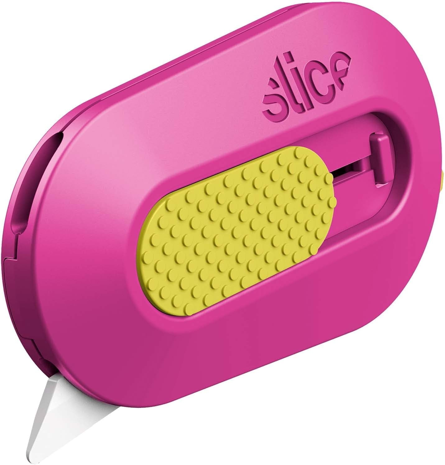 Mini Box Cutter | Manual Retracting | Safe Ceramic Box Cutter Lasting 11x Longer than | Box Opener | 1 Pack | Fuchsia