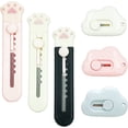 thumbnail image 1 of Mini Box Cutters, 6Pcs Retractable Art Cutter Utility Knife,Cute Cloud Cat Paw Shaped Kawaii Letter Opener Portable Paper Cutter for Envelope Bags Express Unpacking Cutting DIY Crafts Office Home Use, 1 of 5