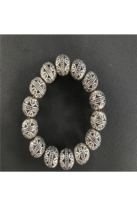 Mini Bracelet Imitation Tibetan Silver Retro Style Handmade Look Small Size Jewelry for Women Men or Gift