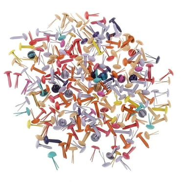 Mini Brads For Craft Approximately 200 Metal Brad Paper Fastener - mixed color, 5.5x11mm