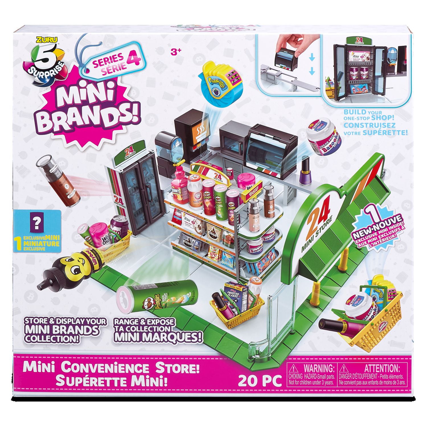 5 Surprise Mini Brands Mini Mart Playset Series 3 by ZURU with 5 Exclusive  Mystery Mini Brands, Store and Display Your Mini Collectibles Collection!