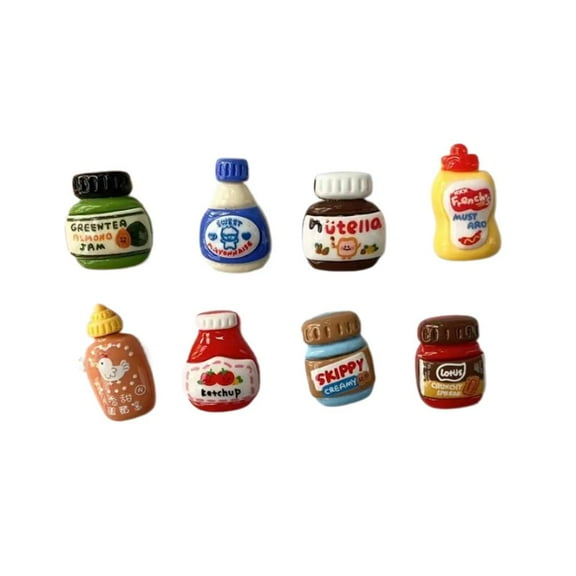 Mini Brands Fridge Set, DIY Refrigerator Sticker with Mini Seasoning Bottles for Kids, Gifts & Home Party Use