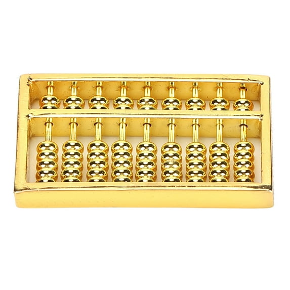 Mini Brass Abacus 9 Gears Chinese Math Calculating Tool 1.5in, Chinese Calculator Counting Tool, Mini Brass Abacus Decoration, for Kids Adult Collection