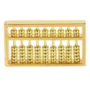 Mini Brass Abacus 9 Gears Chinese Math Calculating Tool for Kids Adult Collection 1.5in