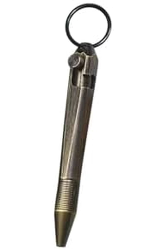 Mini Brass Bolt Action Keychain Pen - Compact 76mm Pocket EDC Writing Tool, Lightweight for Everyday Carry