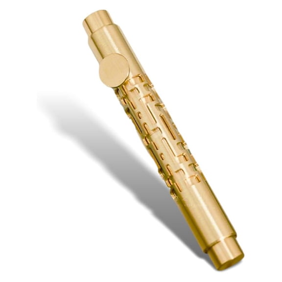 Mini -Brass Pocket Pen, Small Short & Compact Fancy Vintage Ballpoint Pen for Travel, Gift Pen with 4 Refills Set 6