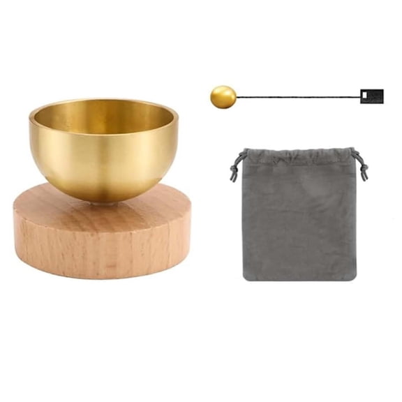 Mini Brass Singing Bowl Set, Resonant Sound Meditation Bowl, Portable Stress Relief Sound Healing Tool For Yoga Spiritual Relaxation