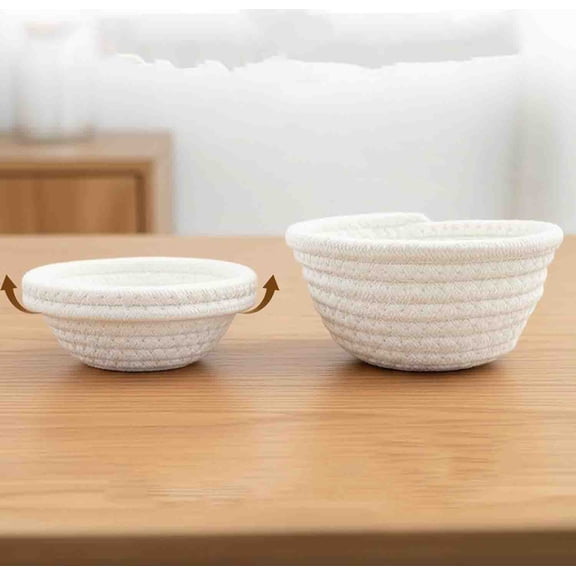 Mini Bread Dough Proofing Basket (5.5'', Set of 6), Natural Cotton Rope Mini Banneton Basket & Liner, Sourdough Banneton Basket for Bread Bowls & Small Loaves