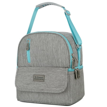 Mini Breast Pump Bag - Cooler and Moistureproof Bag Double Layer for Mother Breast Milk Pump Lunch Gray