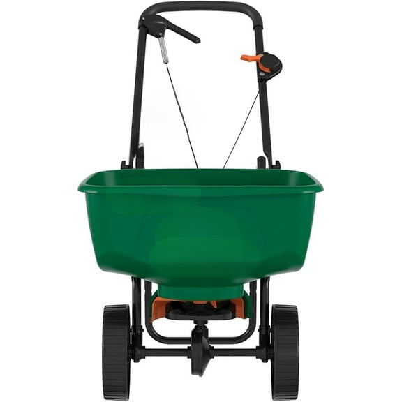Mini Broadcast Spreader for Seed, Weed and Feed, Fertilizer, Salt, Ice Melt, Push Spreader Holds up to 5,000 sq.ft. Product