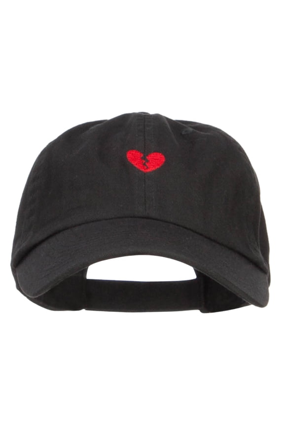 Mini Broken Heart Embroidered Low Cap - Black OSFM