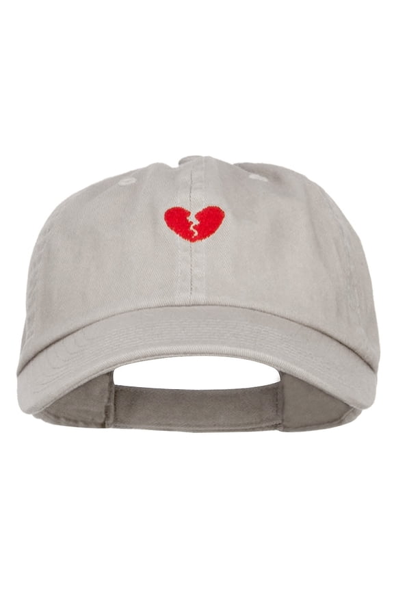 Mini Broken Heart Embroidered Low Cap - Putty OSFM