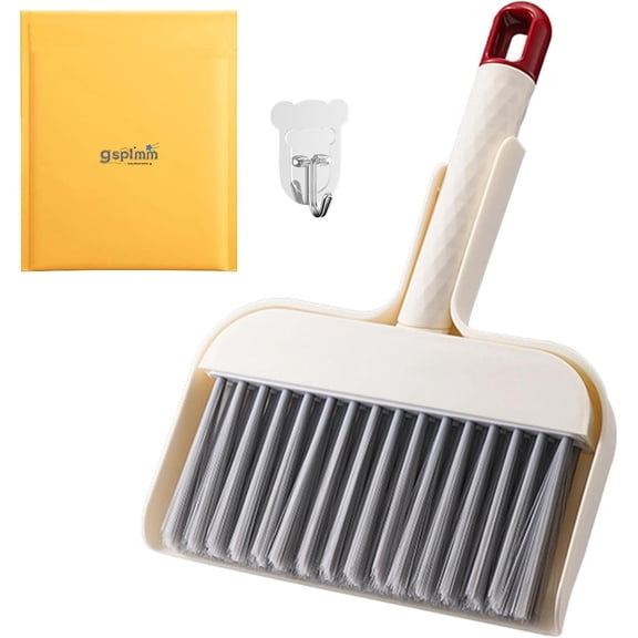 Mini Broom and Dustpan Set - Compact Cleaning Kit for Home, Car, Camping, Pet Hair, Small Spaces & Travel | Durable Hand Broom Dustpan Combo | Portable Desk Set with Brush and Hook