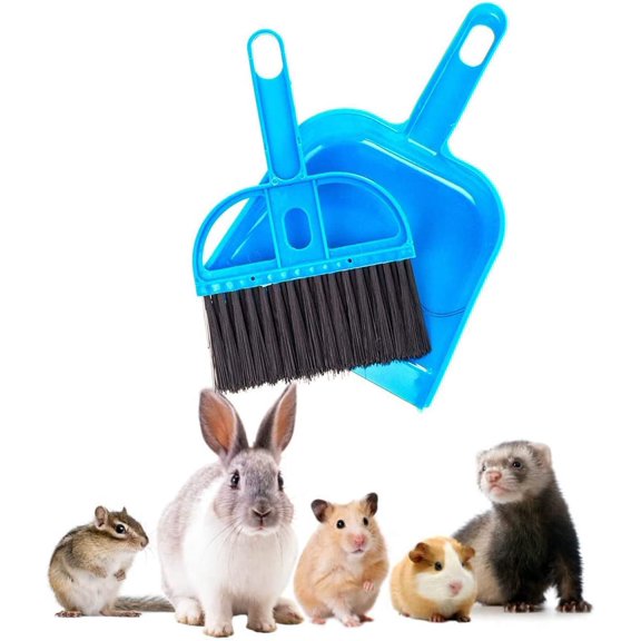 Mini Broom and Dustpan Set - Compact Cleaning Kit for Home, Car, Camping, Small Spaces, Pet Cleanup, and Travel - Durable Small Broom and Dustpan Set Mini - Blue Broom