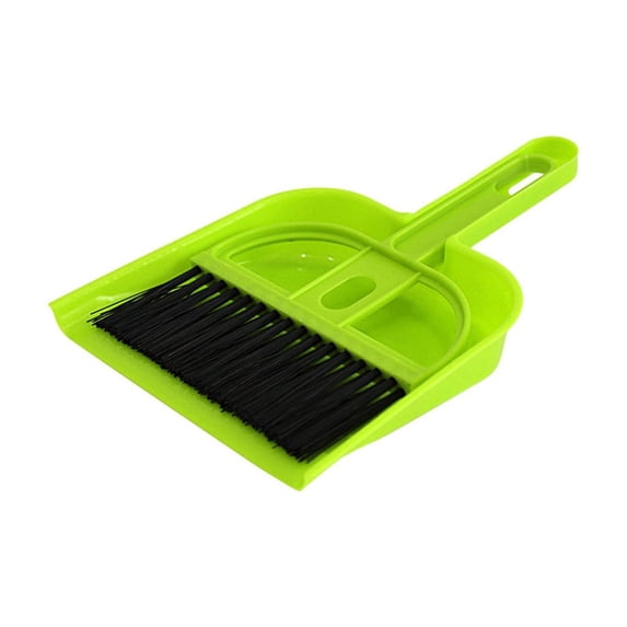 Mini Broom and Dustpan Set Compact Hand Brush and Dust Pan Combo for Quick Cleaning Small Whisk Broom Set for Tabletop Keyboard Sofa Car Desk Home Office Green Basdi