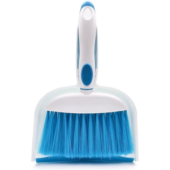 Mini Broom and Dustpan Set Small Dustpan and Brush Set Whisk Broom and Dustpan Set Small Broom and Dustpan Set for Desk, Home, Kitchen Necessities, Small Dust pan and Brush Set (Blue)