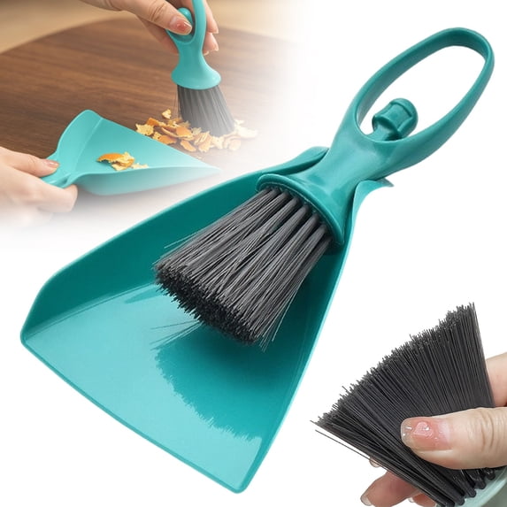 Mini Broom and Dustpan Set,Small Hand Broom Cleaning Tool,Portable Compact Brush and Dustpan Sweeping Kit,Dust Pan,Handheld Cleaning Combo for Keyboard,Countertop,Car Interior,Pet Area