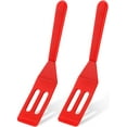 thumbnail image 1 of Mini Brownie Serving Spatula Flexible Nonstick Silicone Serve Turner Heat-Resistant Cookie Spatula Slotted Spatula for Flip Egg in Small Frying Pan Cookie Batter Lemon Square (Red, 2), 1 of 7