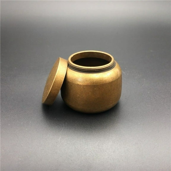 Mini Brushed Brass Tea Canister Vintage Style Copper Storage Jar Small Container for Tea Herbs Spices Display or Decor Use
