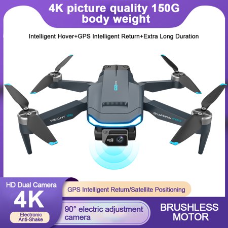 ALLUREMO Mini Brushless Foldable Aircraft with GPS and Dual-Camera Aerial Photography Quadcopter F194 Remote-Controlled Planes,1 battery