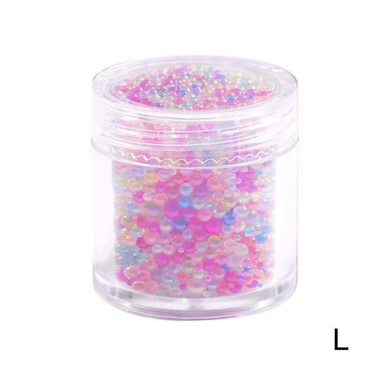 Mini Bubble Colored Glass Beads for DIY Silicone Epoxy Resin Mold Filling Resin Jewelry Nail Art Decoration W3h4, Size: 1, Beige
