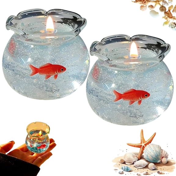 Mini Bubble Fish Tank Candle, Aesthetic Decor Cute Decorative Candles for Home, Goldfish Bubbles Candle for Home Room Desk Decor Party Favor Decorative Candlestick