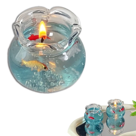Mini Bubble Fish Tank Scented Candle, Handmade Gel Wax Long Lasting Aromatic Candle for Bedroom Ambiance & Home Decor