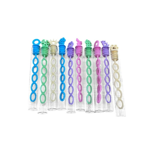 Mini Bubble Wand Tubes 10 PC Without Liquid, Wedding Bubbles for Outdoor Party Wedding Favors Activities (Random Color)