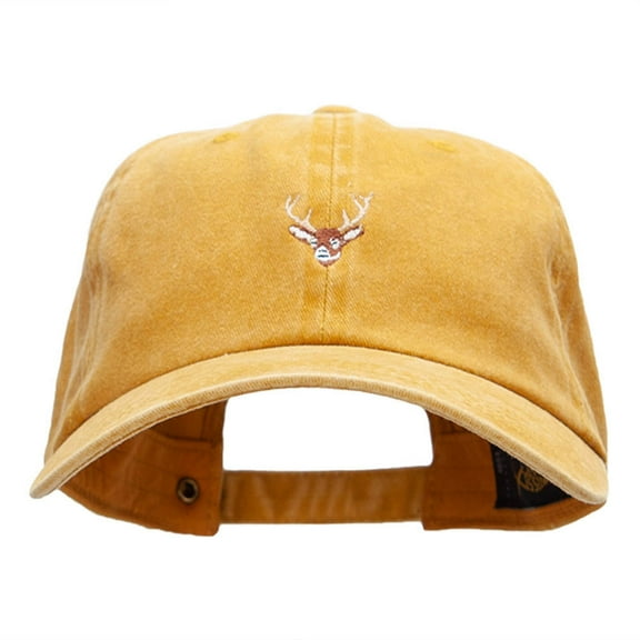 Mini Buck Embroidered Unstructured Cotton Cap - Gold OSFM