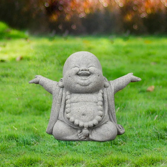 Mini Buddha Statue Feng Shui Zen Meditation Stone Sculpture for Home Garden Car Desk Ornament