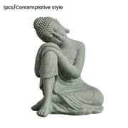 Mini Buddha Statue Natural Stone Handmade Buddha Sculptures Creative Zen Garden Aquarium Fish Tank Decorations Home Decor