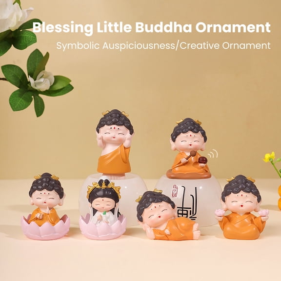Mini Buddha Statue Resin Meditation Buddha GuanYin Sculpture Spiritual Chinese Home Decor for Office Desk Living Room
