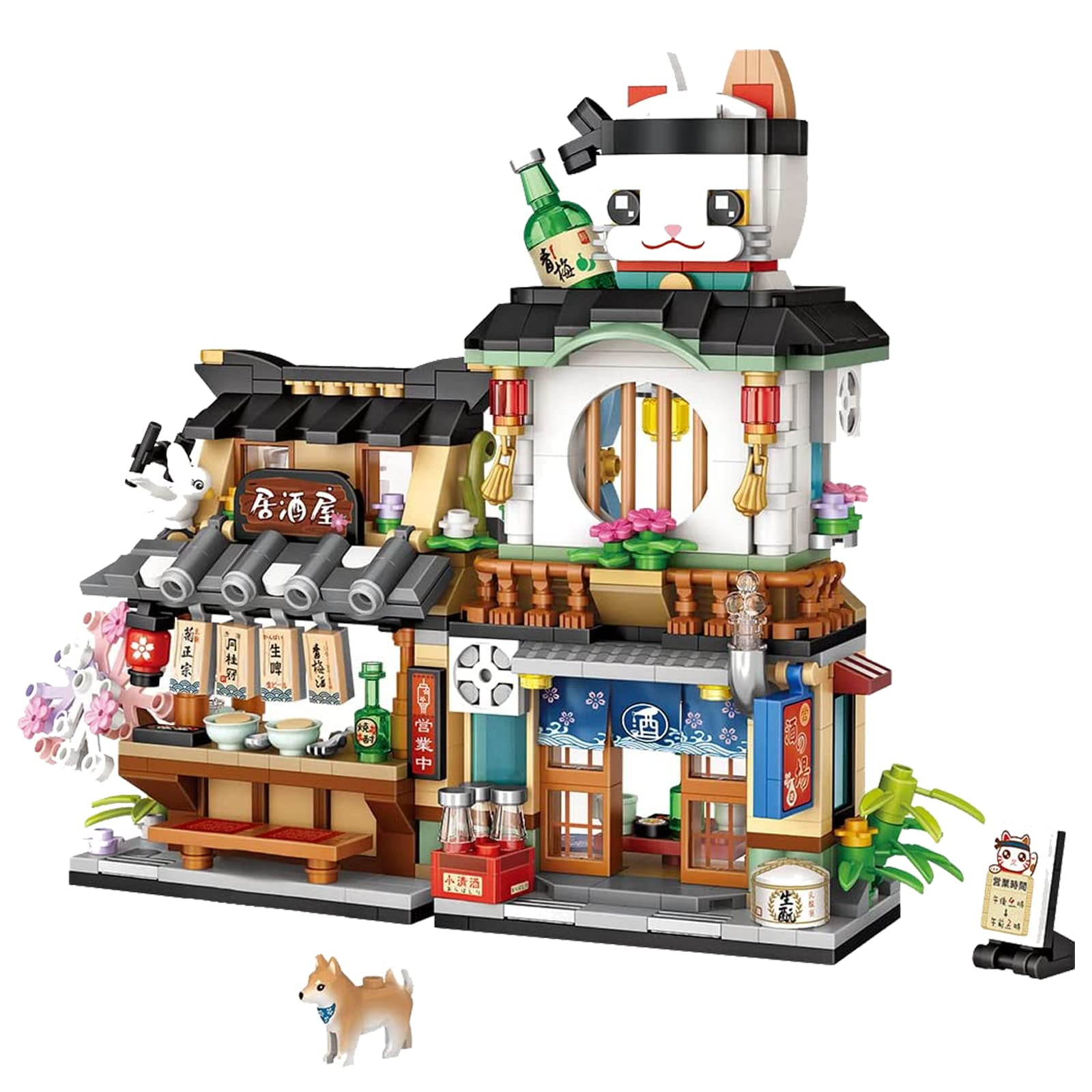 Mini Izakaya Shop Building Blocks Toy, Japanese Street View Mini Izakaya Shop Building Blocks Toy, Japanese Street View