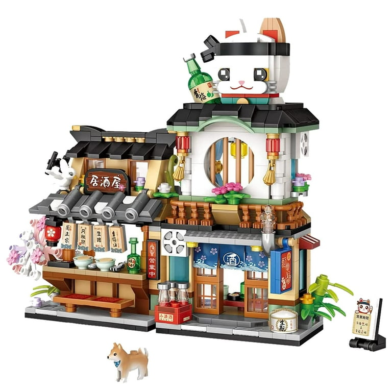 Mini Building Blocks Toys, Japanese Street View Izakaya Shop Bricks, MOC  Creative Japanese Toy Model Set, 789 PCS Simulation Architecture  Construction