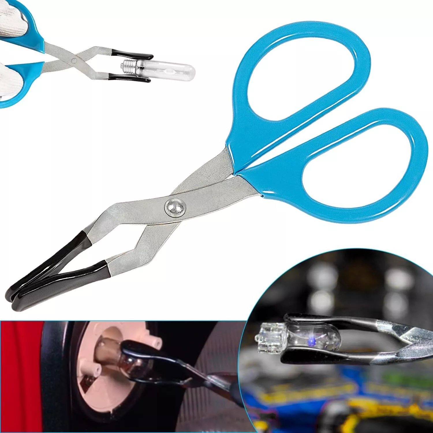 Mini Lamp Remover, Pliers Tool Universal Metal Removal Plant Broken Extractor Halogen Pliers Removing Hard to Reach Miniature Lights for Car Boats Aircraft Dashboard