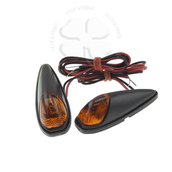 Mini Bullet Turn Signal Amber Black Motorcycle Blinker Surface Mount Light