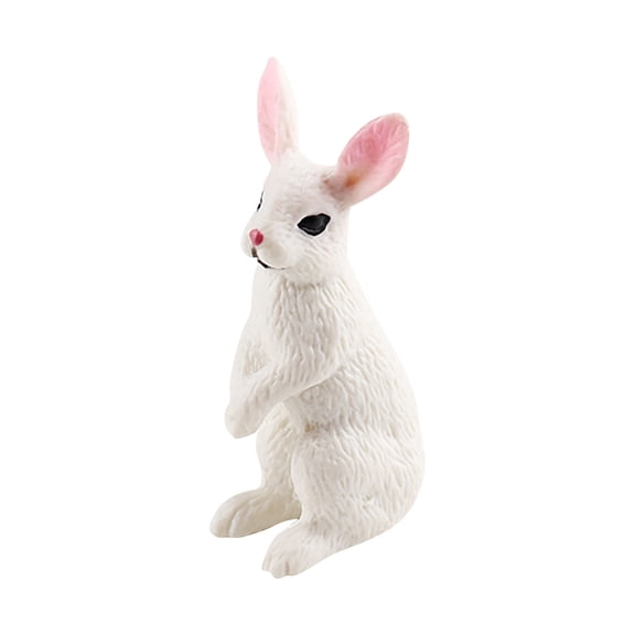 Mini Bunny Figurine - True-to-Life Small Rabbit Replica, High-Quality Model for Nature Display, School Project & Animal Lover Decor D