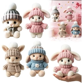 Mini Bunny Hug,2026 Easter Gift in a Box Hugs Positive Rabbit Soft Floppy Ideas Bunnies Basket Stuffers Emotional Support Inspirational (Pink)