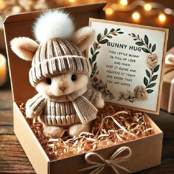 Mini Bunny Hug Cute Easter Gift, Bunny Stuffed Animal, Easter Ideas Bunnies, Doll Emotional Support