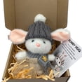 thumbnail image 1 of Mini Bunny Hug Cute Easter Gift Crochet Animals Rabbit Doll with Inspirational Card for Women - (Gray), 1 of 8