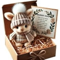 thumbnail image 1 of Mini Bunny Hug Cute Easter Gift, Crochet Mini Rabbit Hug with Knitted Hat and Pom Pom, Bunny Stuffed Animal Sets with Box and Sweet Card, Comforting Gift for Loved Ones Teachers, Friends, 1 of 8