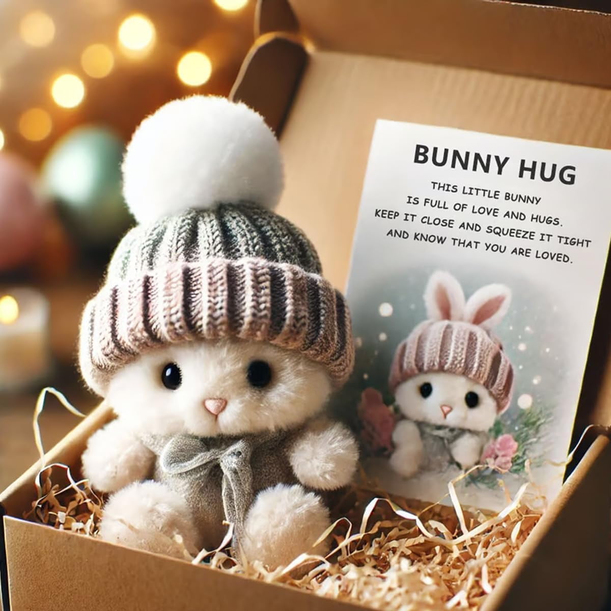 Mini Bunny Hug Cute Easter Gift, Handmade Emotional Support Positive ...