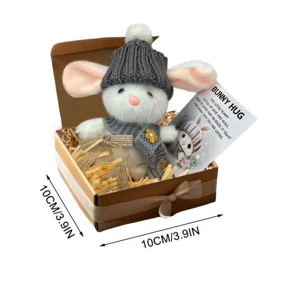 Mini Bunny Hug Cute Easter Gift Plush 2025 Bunny in a Box Hugs Bunny Stuffed Animal Rabbit Soft Easter Bunnies Basket Stuffers Doll Gifts
