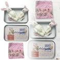thumbnail image 1 of Mini Bunny Pocket Tin Playset, Portable Plush Rabbit Family Toy with Accessories, Easter Gift for Kids & Collectors, 3.9"×2.6" (Pink), 1 of 7