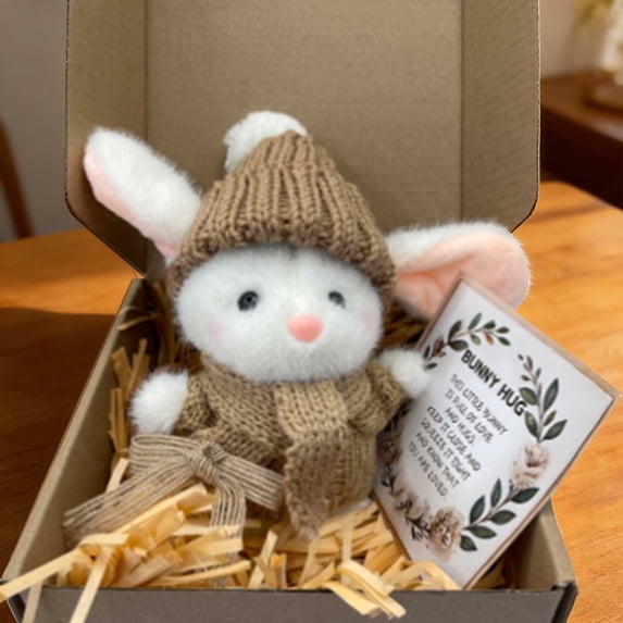 Mini Bunny Stuffed Animal, Cute Huggable Plush Toy, Soft Easter Gift For All, Small Pocket Sized Plushie, Adorable Collectible Toy