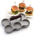 thumbnail image 1 of Mini Burger Press - Nonstick Cast Aluminum Patty Maker with Wood Handle for Beef Chicken Turkey Pork Vegetable Burgers, 1 of 8