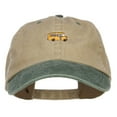 thumbnail image 1 of Mini Bus Embroidered Two Tone Washed Cap - Khaki Green OSFM, 1 of 5