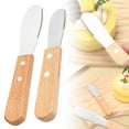 thumbnail image 1 of Mini Butter & Cheese Spreader Set, 4 PCS Stainless Steel Knives with Wood Handle, Multi-Purpose Spreaders for Butter, Jam, Cream Cheese, Peanut Butter, Charcuterie Boards – 2 Large + 2 Small, 1 of 8